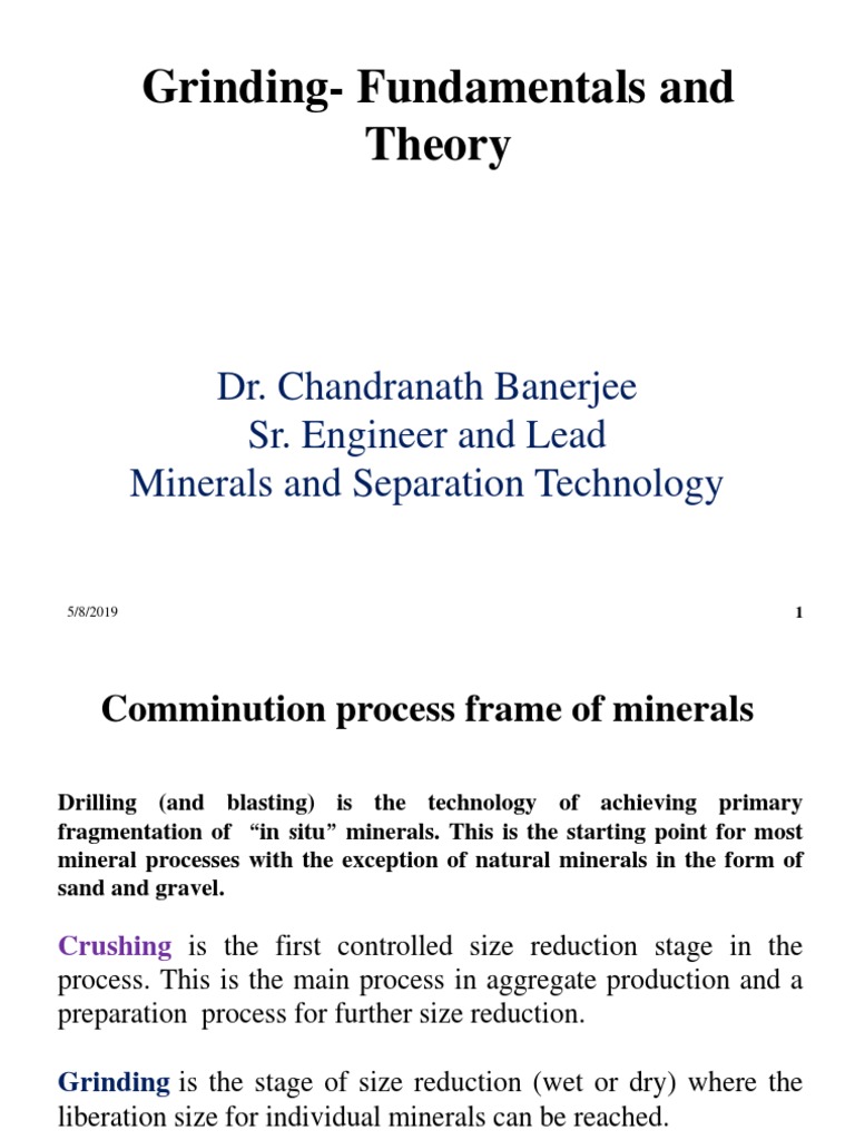 Comminution Processes in Mineral Grinding | PDF | Mill (Grinding ...