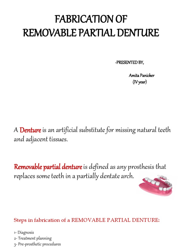 Fabrication of Removable Partial Dentures PDF Dentures Casting