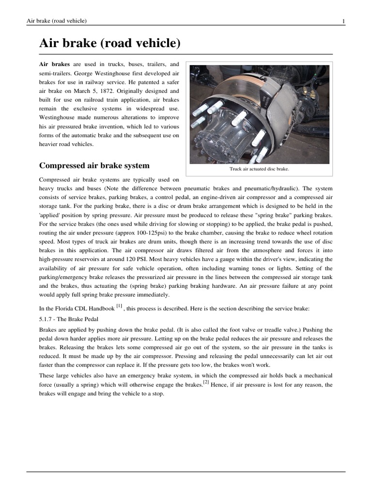 Airbrake System | PDF | Transport | Vehicles