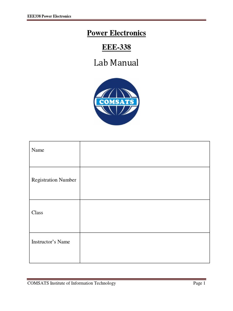 Lab Manual Power Electronics EEE338 PDF Rectifier Series And