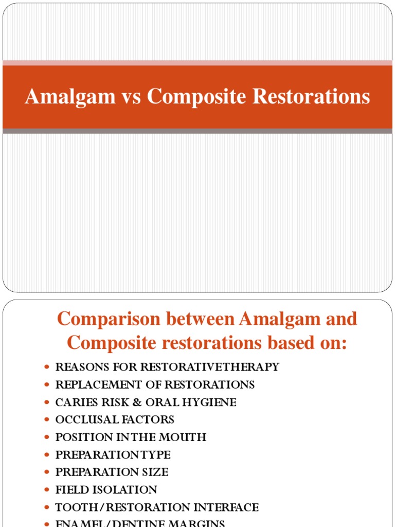 Amalgam Vs Composite PDF Dental Composite Mouth