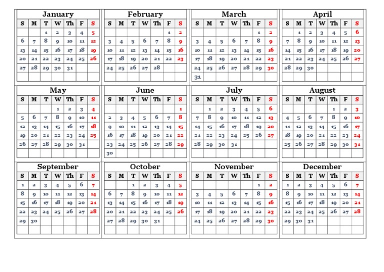 Monthly Calendar Overview | PDF