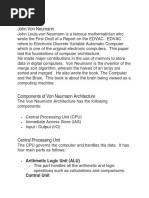 John Von Neumann: Arithmetic Logic Unit (ALU)