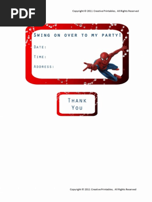 Spiderman Invitation & Thank You Card (1)