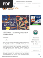 COMO FAZER A DELIMITAÇÃO DO TEMA (SEM ESFORÇO)