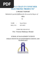 Project On The Supply Chain Management in Consumer Electronic Products