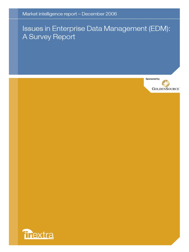 Issues in Enterprise Data Management (EDM) | PDF | Chief Information ...
