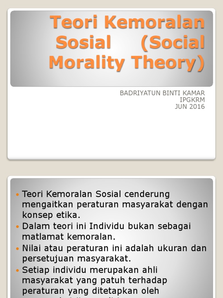 Teori Kemoralan Sosial Pdf