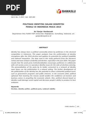 02 Jurnal Bawaslu Pdf Political Parties Politics Of Indonesia