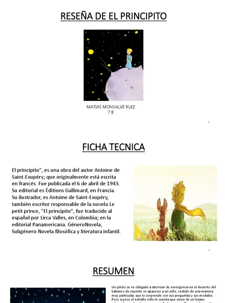 Reseña de El Principito PDF El Principito