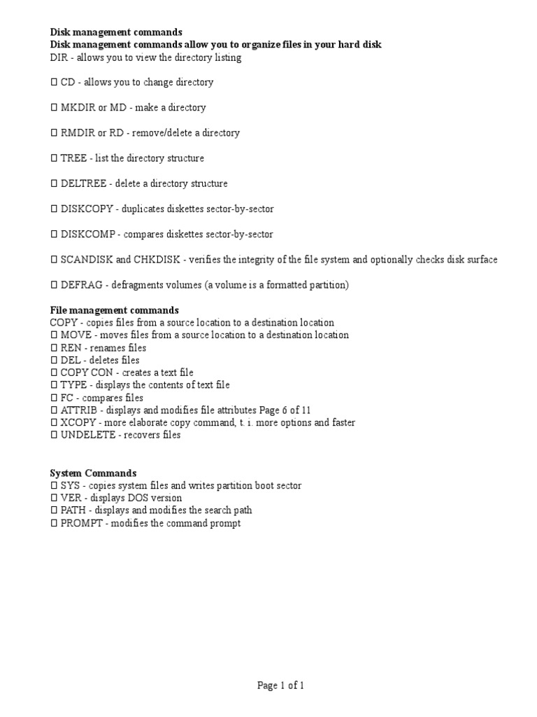 Essential Disk Management Commands | PDF