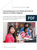 Convocatoria para la 13° Edición del Título de Experto en Pueblos Indígenas. _ INPI _ Instituto Nacional de los Pueblos Indígenas _ Gobierno _ gob.mx