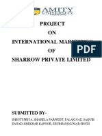 Project ON International Marketing OF Sharrow Private Limited