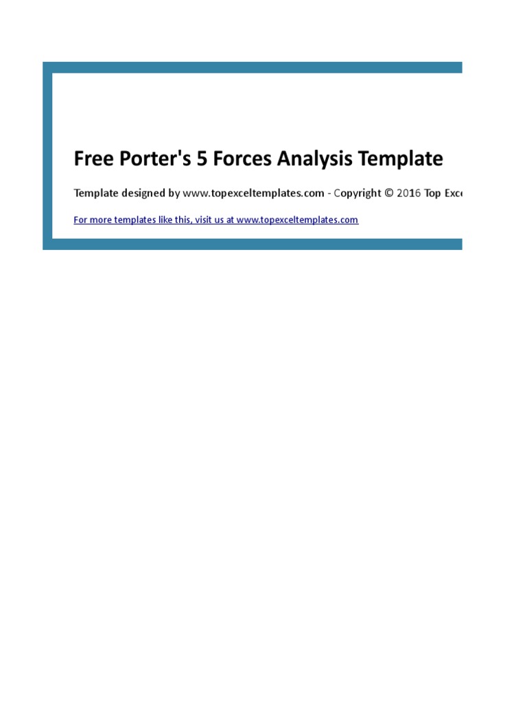 Porters Five Forces Template | PDF | Supply Chain | Competition