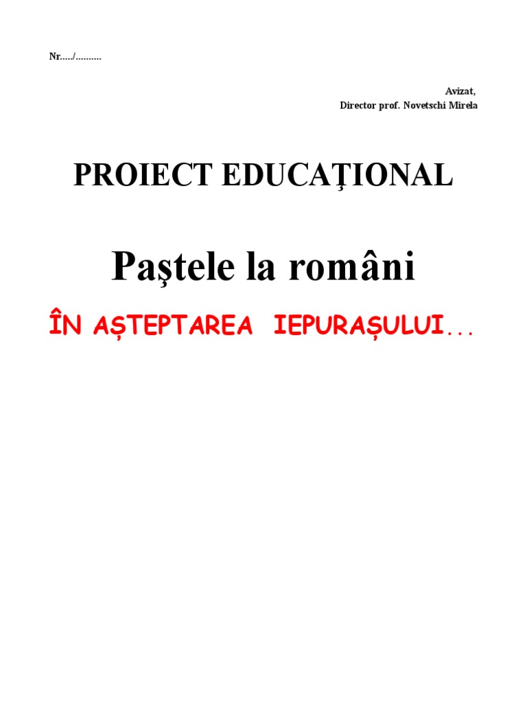 Proiect Educational | PDF