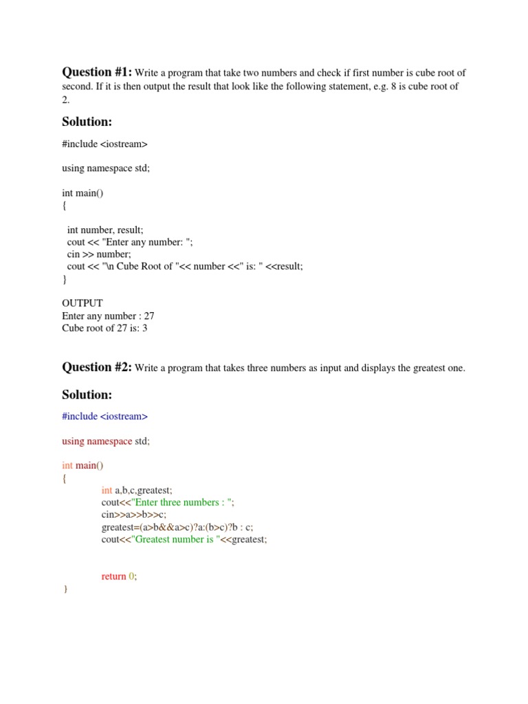 Question #1:: #Include | PDF | Computer Programming | Areas Of Computer ...
