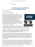 ConJur - Carf Diverge Sobre Fato Gerador Do IRPJ Em Caso de Passivo Fictício