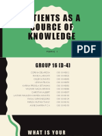 BHP Tutor 16 - Patients As A Source of Knowledge