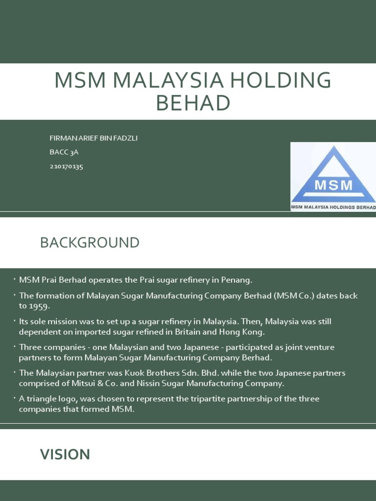 MSM Malaysia Holding Behad | PDF