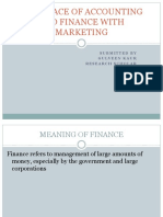 Interface of Accounting and Finance With Marketing