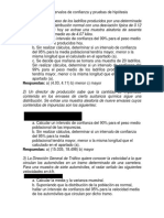 Ejercicios Sobre Intervalos de Confianza y Pruebas de Hipótesis