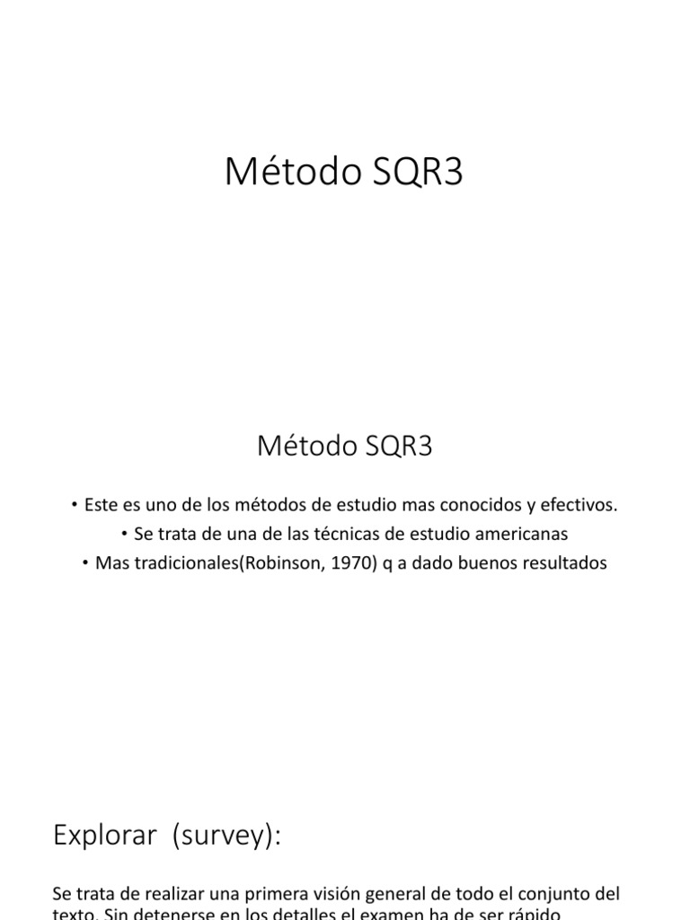 Método SQR3: Estrategia de Estudio Efectiva | PDF | Artes del Lenguaje ...