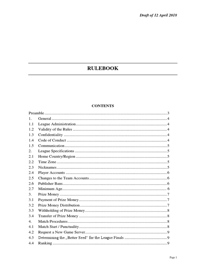 WESA Rulebook | PDF