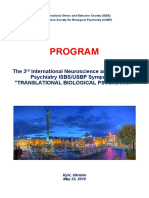 Program and Abstracts - 3rd International Neuroscience and Biological Psychiatry ISBS Symposium "TRANSLATIONAL BIOLOGICAL PSYCHIATRY", May 23, 2019, Kyiv, Ukraine