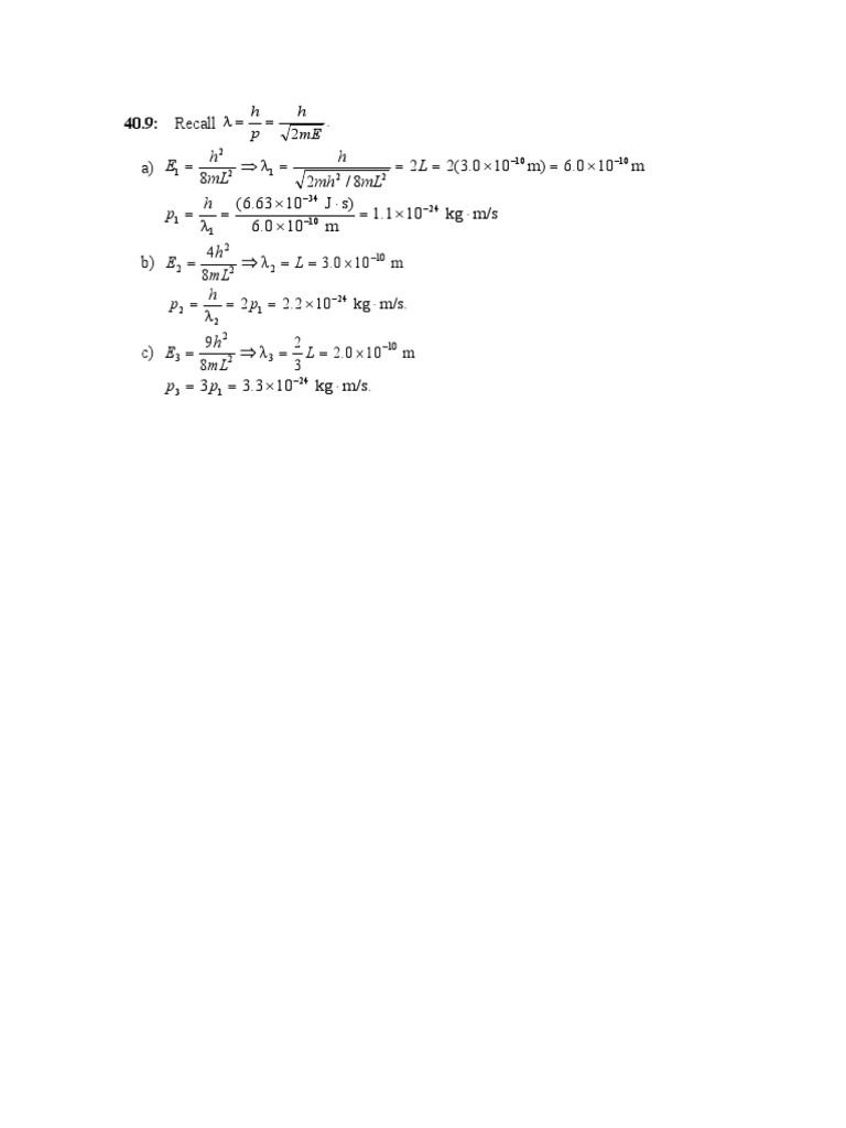 Calculating Wavelength and Energy | PDF