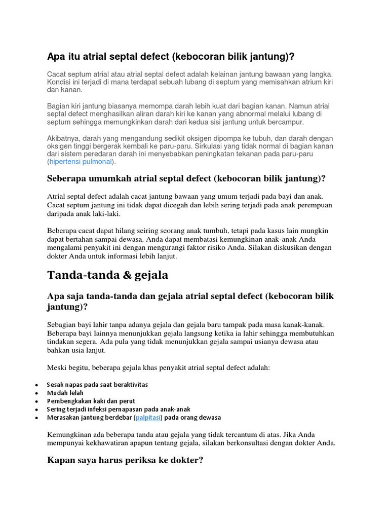 Apa Itu Atrial Septal Defect PDF