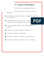 Persuasive Letter Checklist