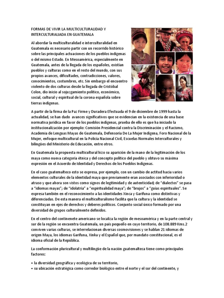 Formas de Vivir La Multiculturalidad y Interculturaliada