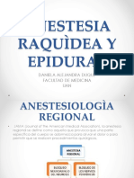 Anestesia Raquìdea y Epidural 