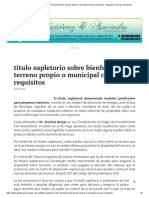 Titulo Supletorio Sobre Bienhechurias Terreno Propio o Municipal Caracas Requisitos