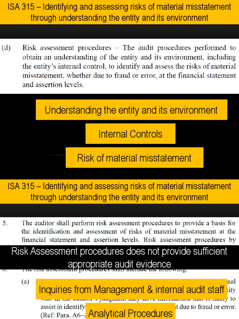 ISA 315: Risk Assessment in Auditing | PDF | Internal Control | Risk