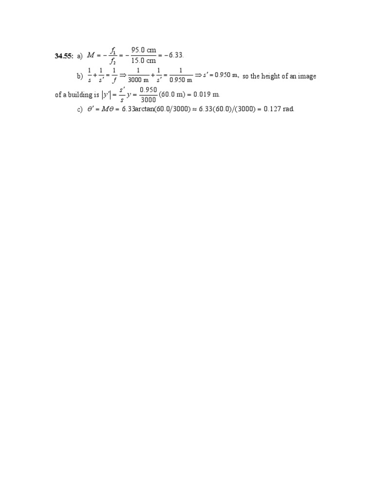 Image Height Calculation and Angle | PDF