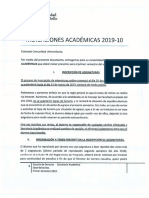 Indicaciones Académicas 2019 - 10 Diurno