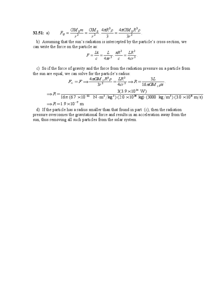 Solar Radiation Pressure on Particles | PDF | Science & Mathematics