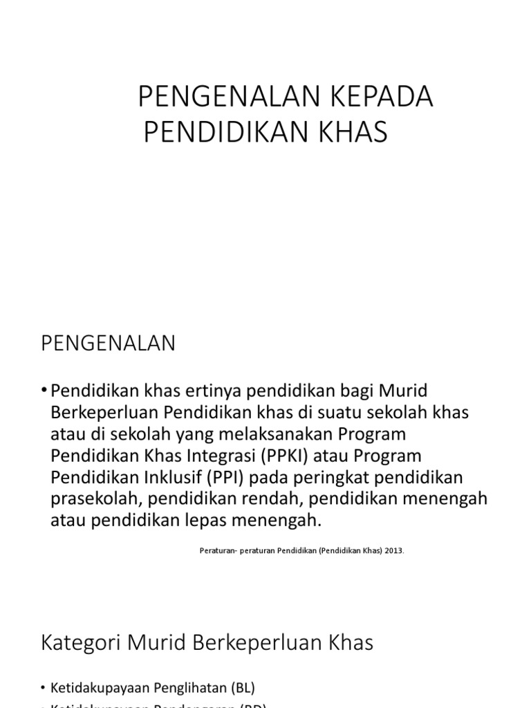 Pengenalan Kepada Pendidikan Khas Pdf