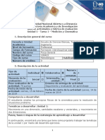 Guía de Actividades y Rúbrica de Evaluación - Tarea 1 - Medición y Cinemática PDF