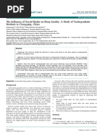 The Influence of Social Media On Sleep Quality A Study of Undergraduate Students in Chongqing China 2167 1168 1000253