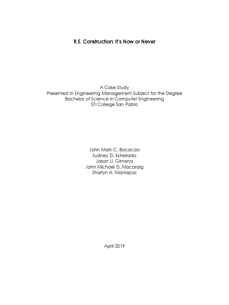 Case Study Engineering Engineer