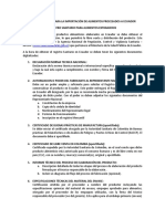 Consideraciones Para La Importación de Alimentos Procesados a Ecuador