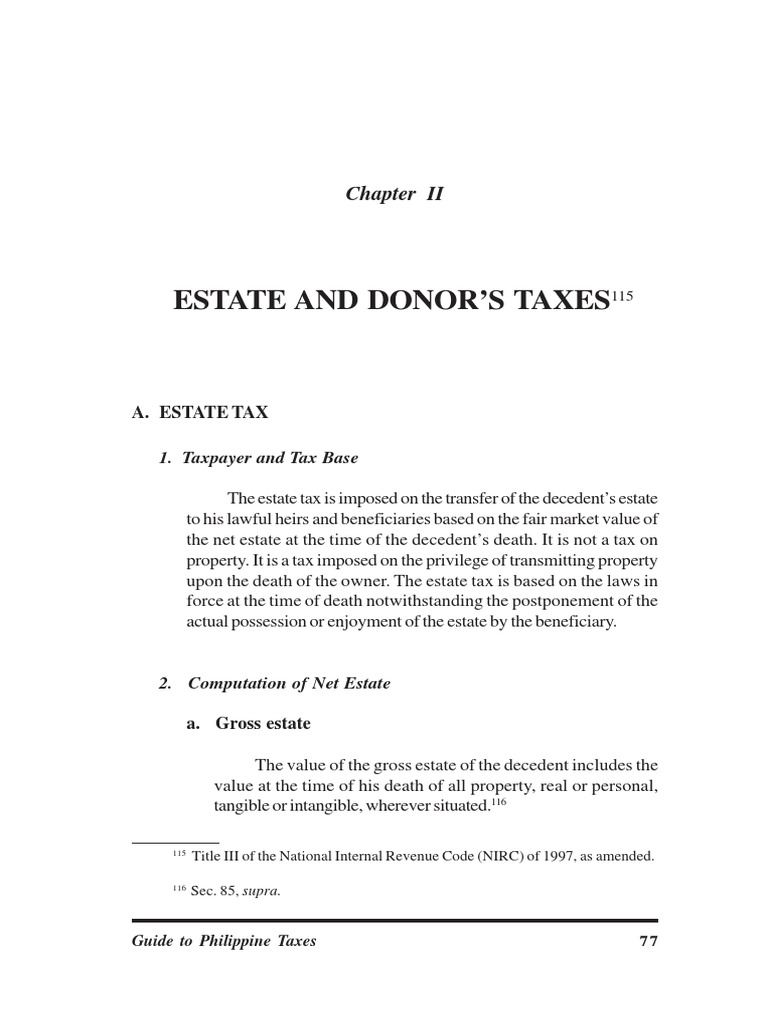 Estate and Donors Taxes PDF | PDF | Estate Tax In The United States ...