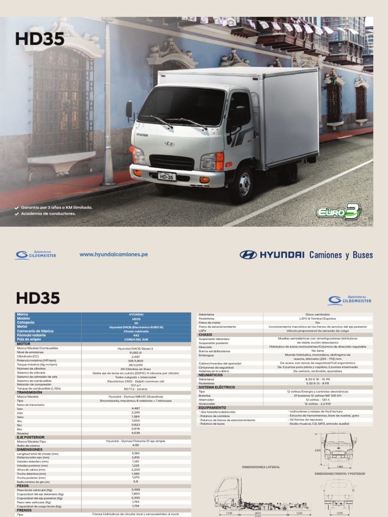 Especificaciones del Hyundai HD35 | PDF | Eje | Turbocompresor