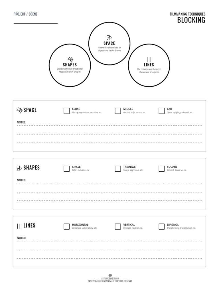 Filmmaking Techniques Film Blocking Worksheet | PDF | Teaching Mathematics