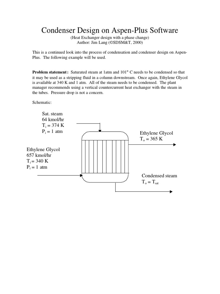 Condenser Design in Aspen Plus | PDF | Heat Exchanger | Heat Transfer
