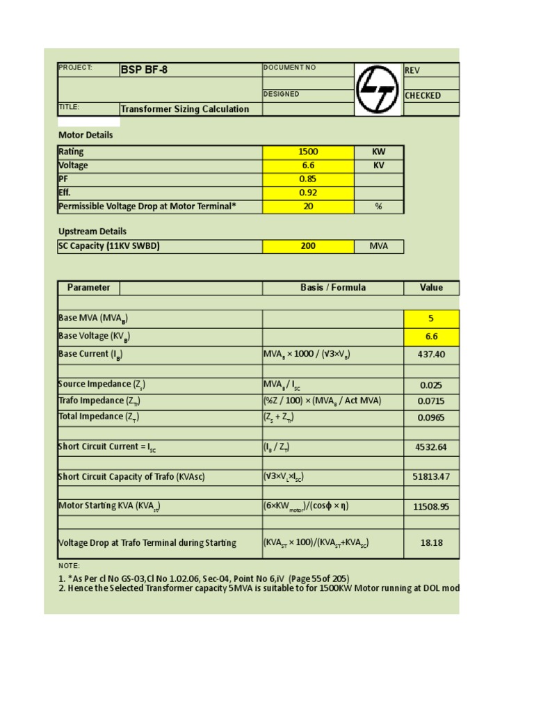 Transformer Sizing Calculation Guide | PDF | Transformer | Electrical ...