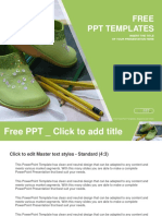 Green Shoe and Pencil On Blackboard PowerPoint Templates Standard