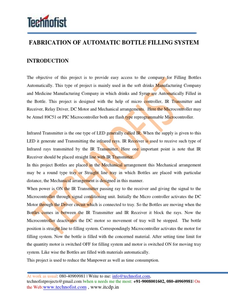 Fabrication of Automatic Bottle Filling System PDF